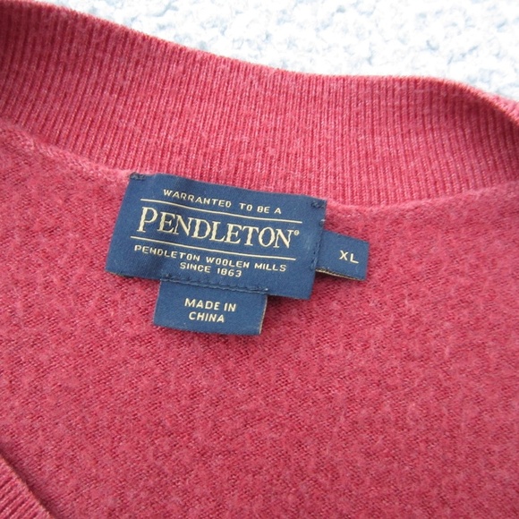 Pendleton Sweater Womens XL Red V-Neck Long Sleeve Soft Comfy‎ warm Winter - Picture 5 of 13